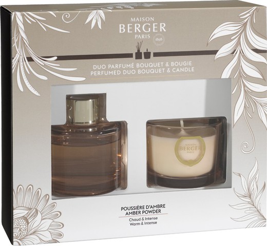 Berger Mikado dúo Holly 80ml + vela Ambre