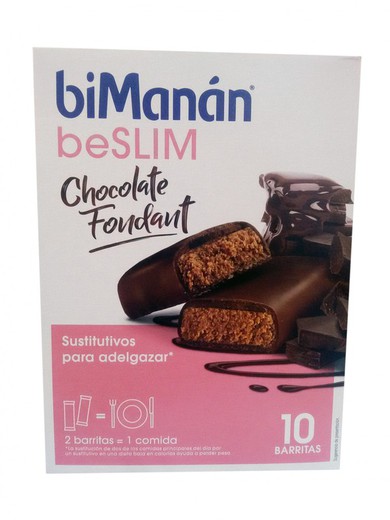 Bimanan beSLIM Barritas Chocolate Fondant 10 unidades