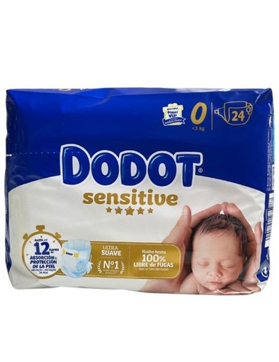 Dodot sensitive recién nacido Talla 0 24 unidades