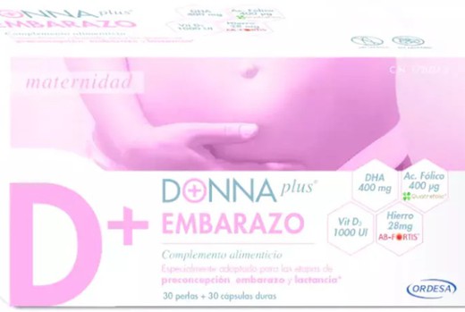 Donna Plus+ Embarazo con DHA 30 perlas + 30 cápsulas