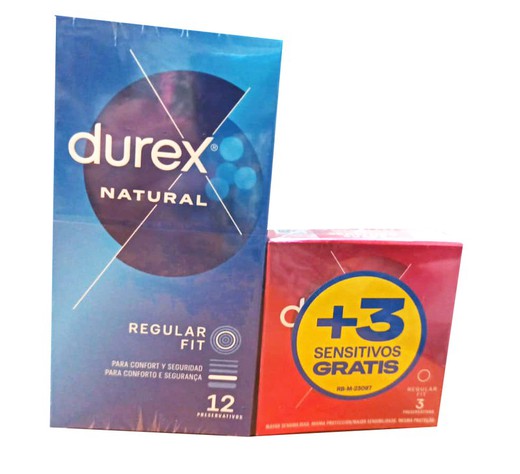 Durex natural Regular fit 12 unidades
