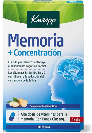 Kneipp memoria y concentración 30 cápsulas