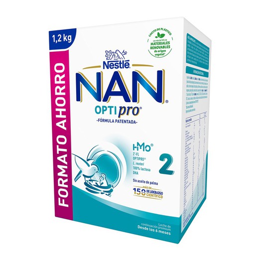 Nestle Nan 2 Optipro formato ahorro 1.2kg