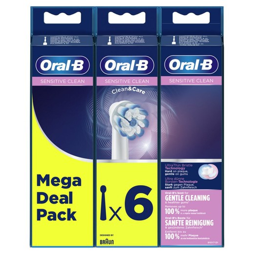 Oral B recambio pack 6 unidades sensitive clean