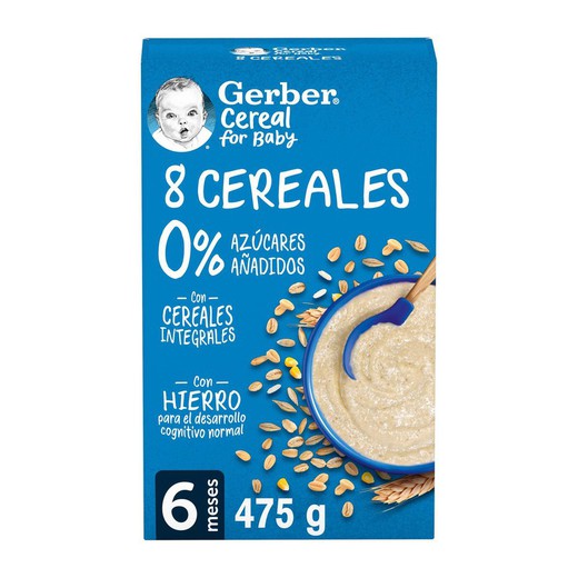 Papillas Gerber 8 cereales 2ª unidad al 50%