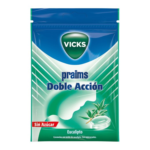 Vicks Praims caramelos Doble Acción sabor eucalipto 72 gramos