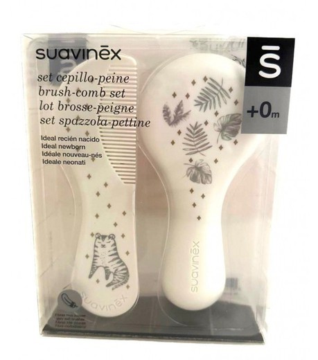Suavinex Set Cepillo Peine +0M Blanco