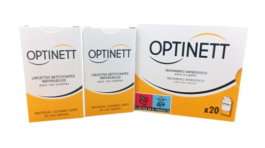 Toallitas gafas Optinett 20 unidades