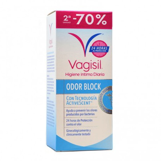 Vagisil higiene íntima odor block 2ª ud 70% dto