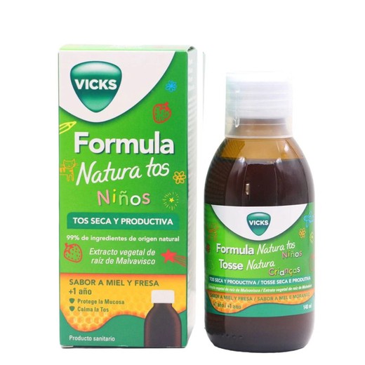 Vicks Natura Tos Niños Sabor Miel y Fresa 140 ml