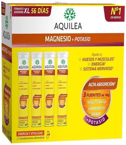 Aquilea magnesio + potasio 56 comprimidos efervescentes Formato ahorro