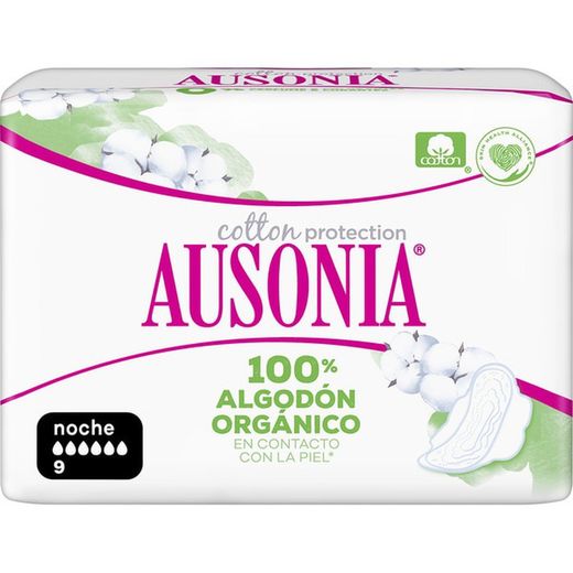 Ausonia Algodón Orgánico Alas Noche 9 uds