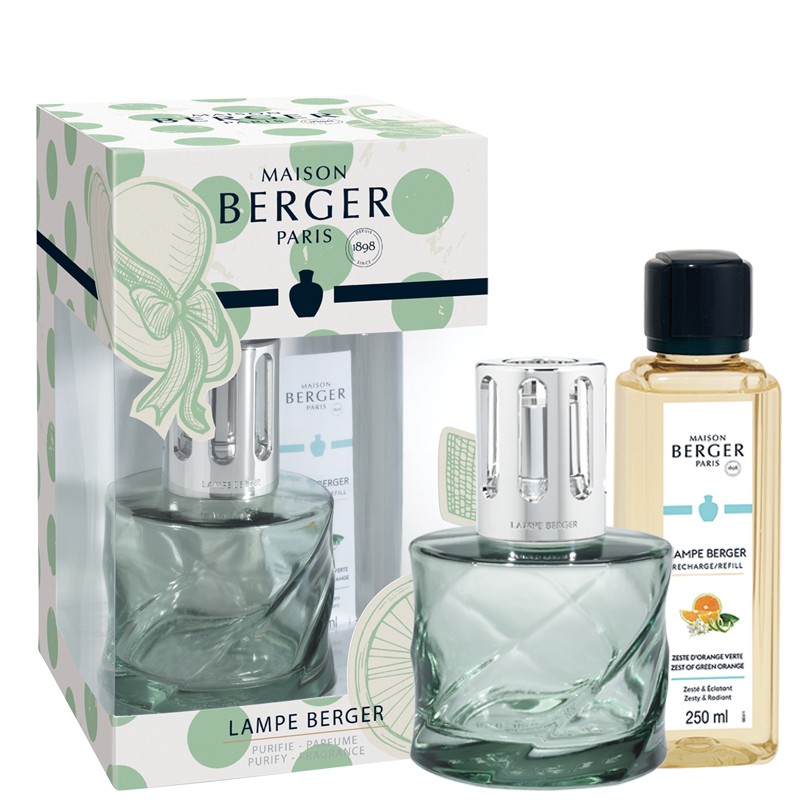 Lámpara Spirale Verde + Perfume 250ml Maison Berger Paris 1898