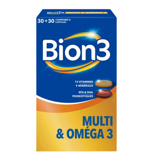 Bion Omega 3 & Multivitaminas 30 comprimidos + 30 cápsulas