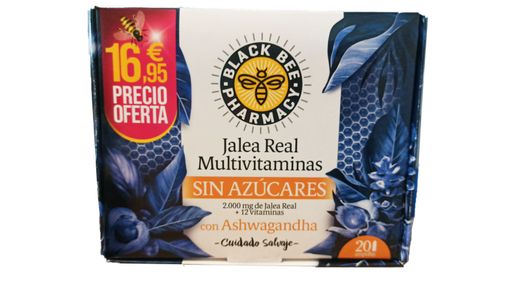Black Bee jalea real multivitaminas sin azúcares 20 ampollas