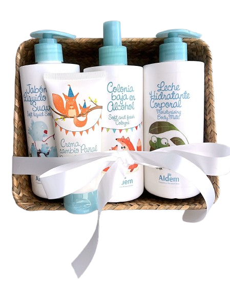 Canastilla bebé productos cuidado corporal de Aldem