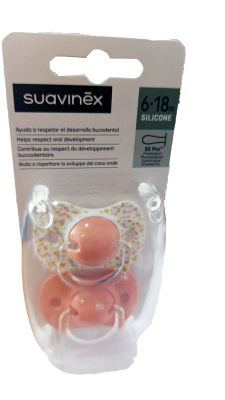 Chupete fisiológico de 6 a 18 meses silicona 2 unidades Suavinex 1992499 —  Redfarma