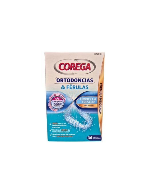 Corega ortodoncias y férulas 36 tabletas limpiadoras