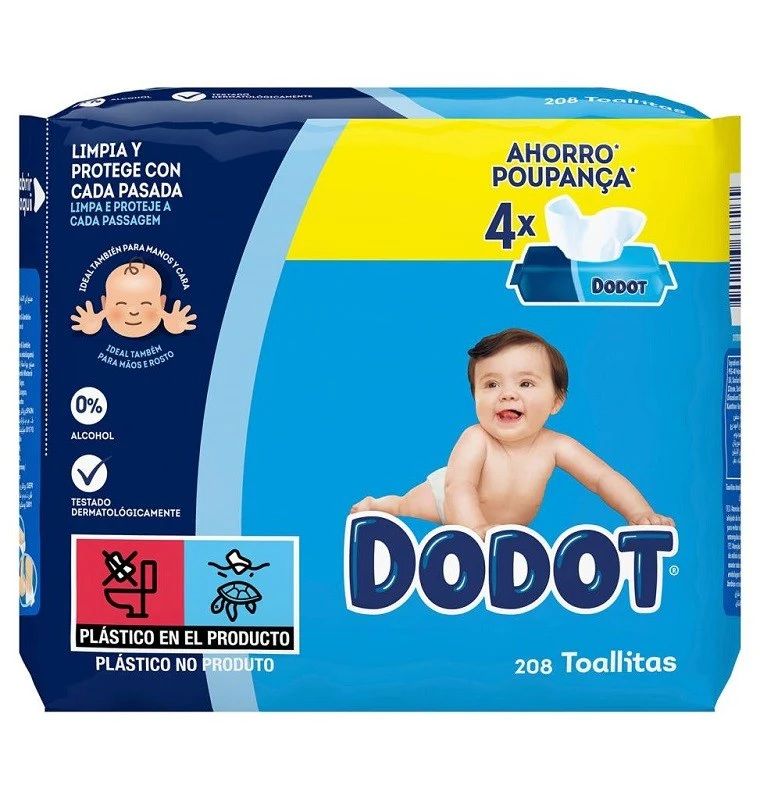 Dodot toallitas Dermoactive 4x52 unidades (208 uds)