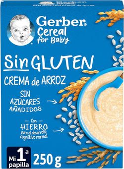 Gerber crema de arroz sin gluten 250 gramos