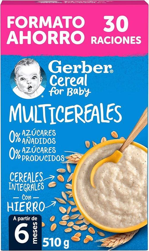 Gerber multicereales 0% formato ahorro 510 gramos