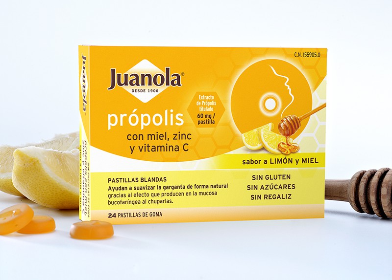 Juanola Própolis con Miel Sabor Limón y Miel 24 pastillas de goma