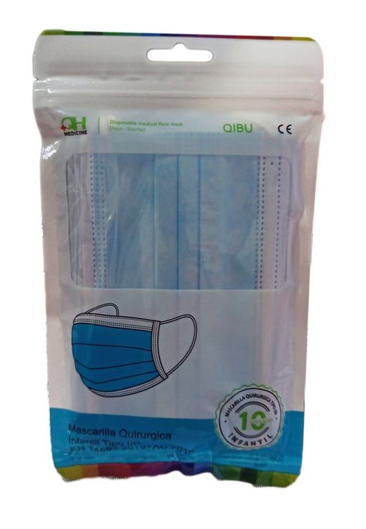 Mascarilla 3 Capas Tipo Iir Infantil Azul (002203)