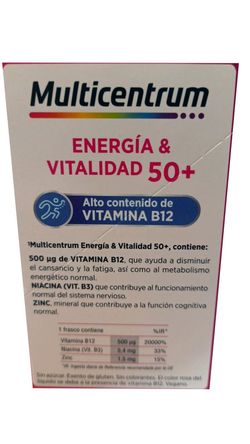 Multicentrum B12 energía y vitalidad 50+ 30 frascos