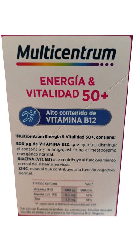 Multicentrum B12 energía y vitalidad 50+ 30 frascos