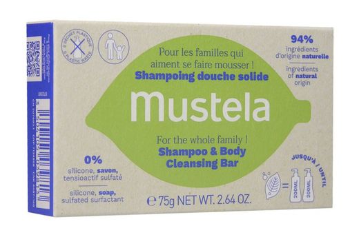Mustela champú sólido cabello y cuerpo 75gr