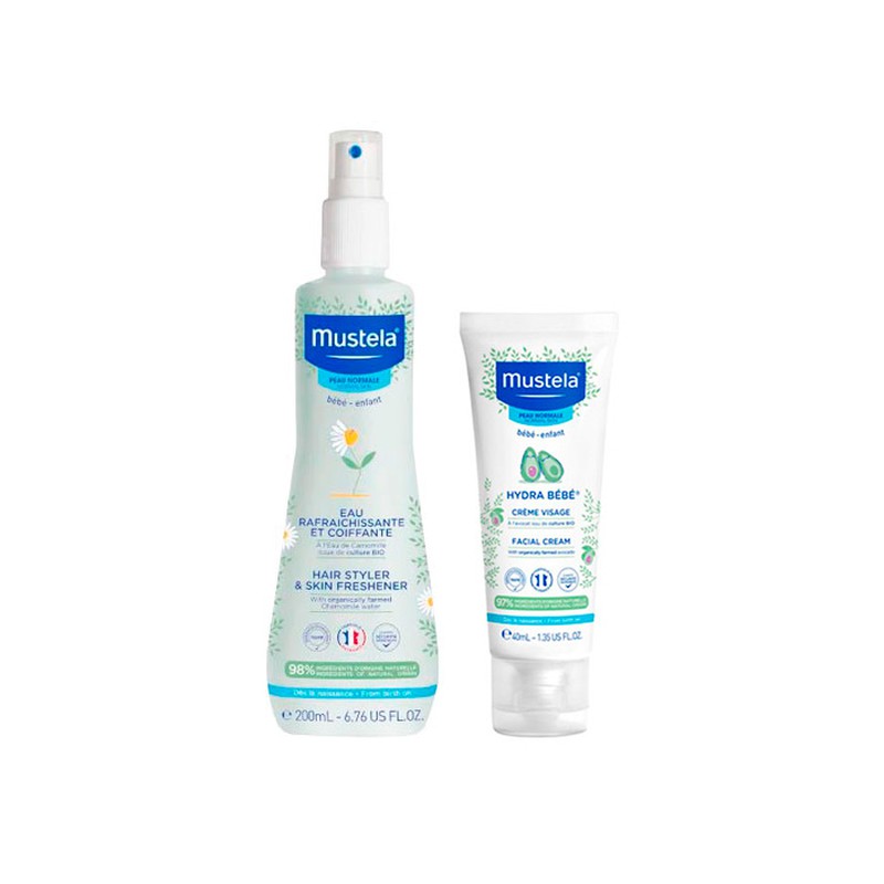 MUSTELA COFRE AGUA PARA PEINAR REFRESCANTE + CREMA FACIAL