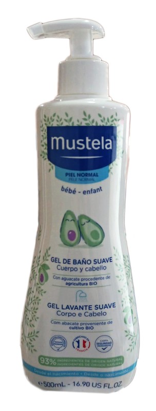 Mustela Bebe Gentle Cleansing Gel - Gel limpiador suave para cuerpo y  cabello