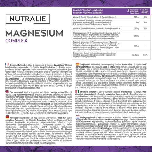 Nutralie Magnesium complex 120 cápsulas