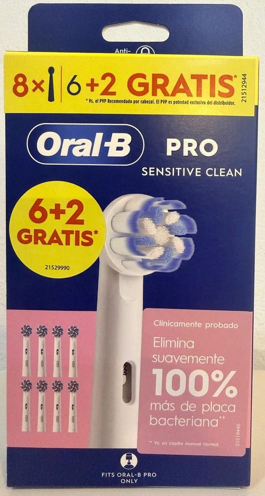 Oral B  PRO sensitive clean recambio pack 6+2 unidades