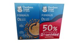 Papillas Gerber 8 cereales 2ª unidad al 50%