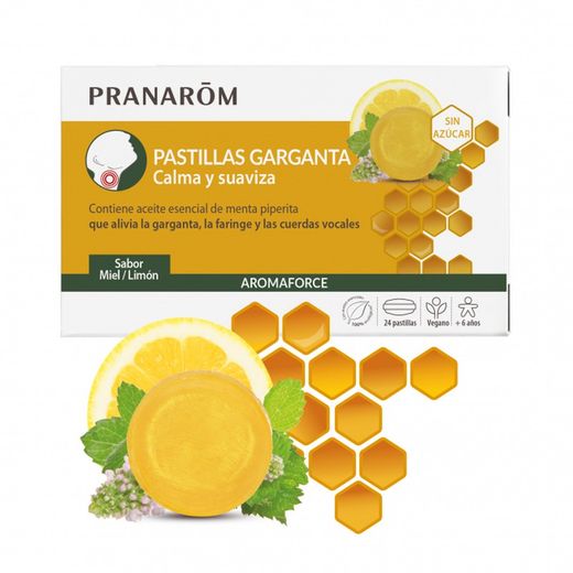 Pranarom Aromaforce Pastillas Garganta Miel /Limón 24 ud
