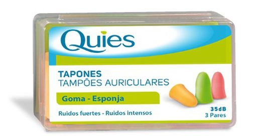 Quies Tapón Goma Espuma colores 6uds