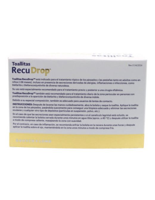 Recudrop toallitas oftálmicas 20 unidades