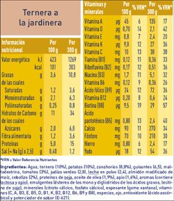 Meritene puré Ternera Jardinera 300 gramos