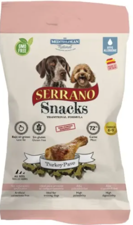 Snacks para perros sabor pavo 100gr de Mediterranean natural