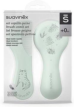 Suavinex Set Cepillo Peine +0M Verde mint