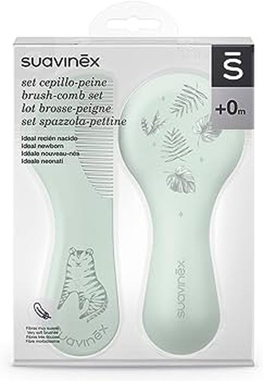 Suavinex Set Cepillo Peine +0M Verde mint