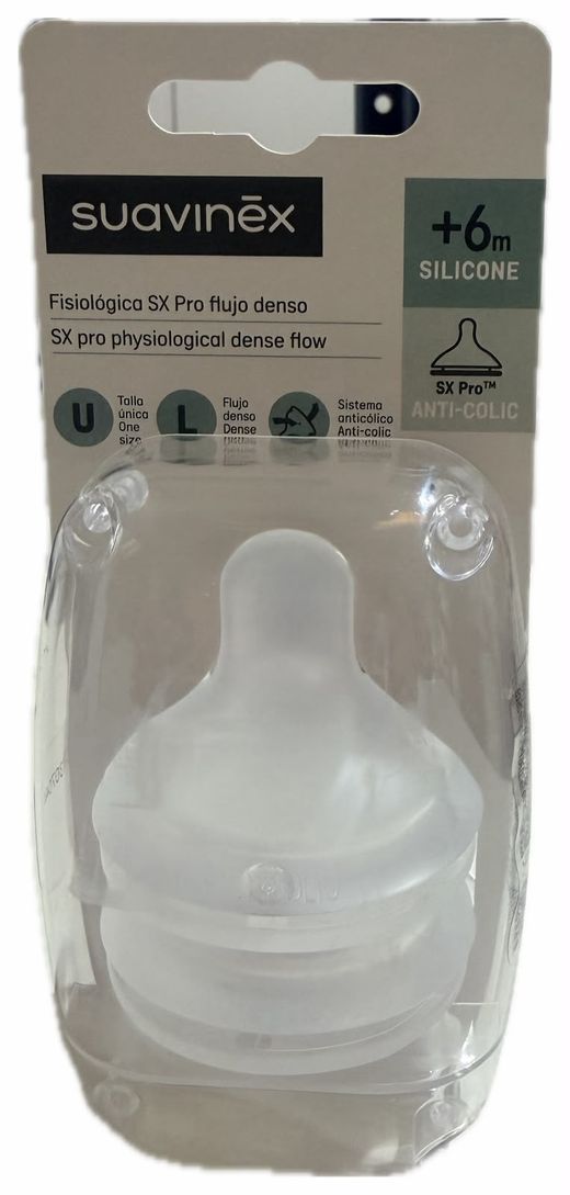 Tetina Biberón SX Pro Flujo denso Silicona talla L 2ud