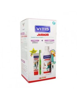 Vitis Pack Junior Gel dentífrico 75ml + Cepillo + Colutorio 500ml